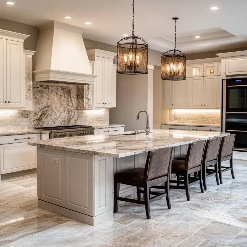 Modern kitchen remodeling in Aurora, IL with custom cabinetry, quality craftsmanship, and advanced lighting solutions.