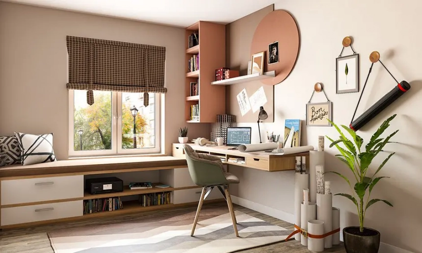 home office inspiration, home office flooring ideas, functional and stylish home office