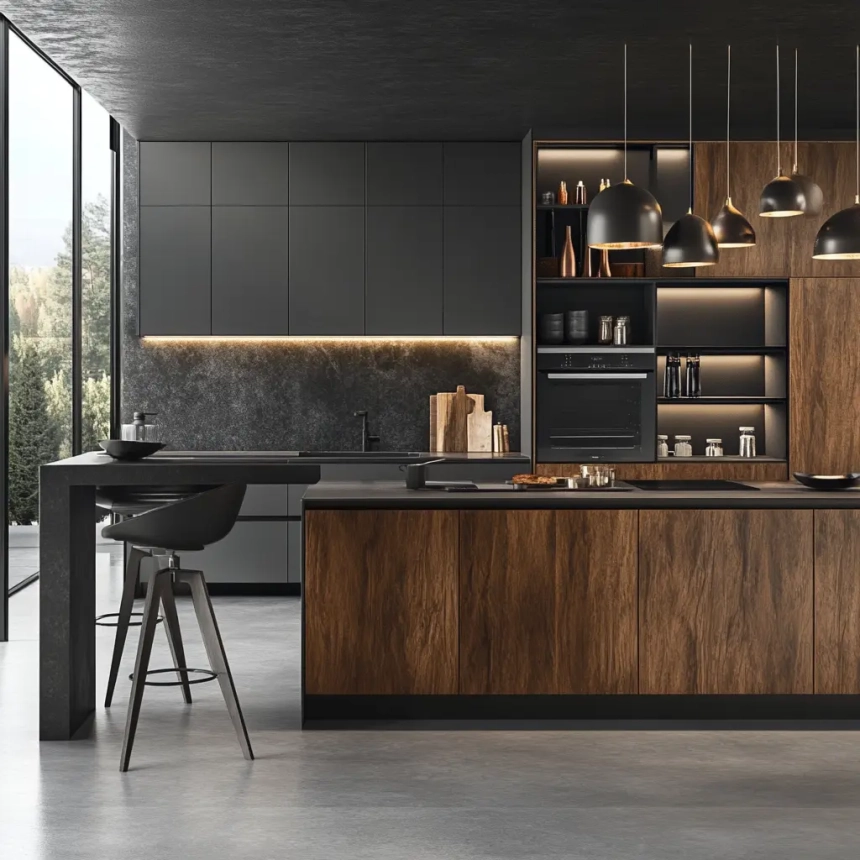 Affordable kitchens in Wheaton, IL, with sleek wood finishes and contemporary style.