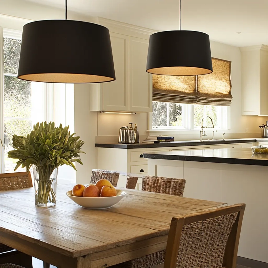 Contemporary kitchen ceiling light fixture with a sleek, flush-mount design for modern kitchens.