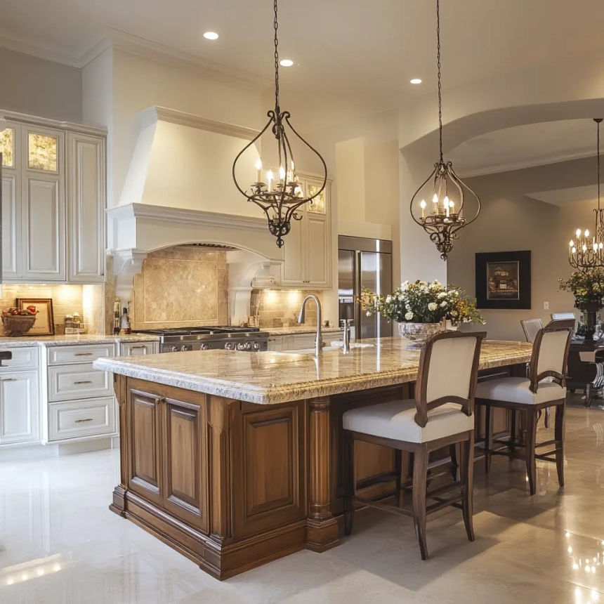 High-end kitchen renovation by a home remodeling contractor in Wheaton, IL, with custom cabinetry and premium countertops.