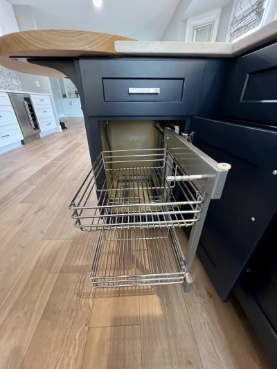 Pull-out kitchen cabinet organization