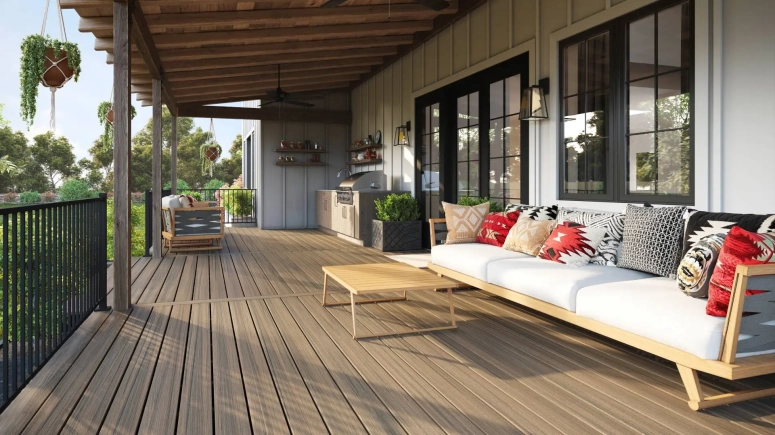 Covered Composite Deck and Outdoor Kitchen in Plainfield, IL