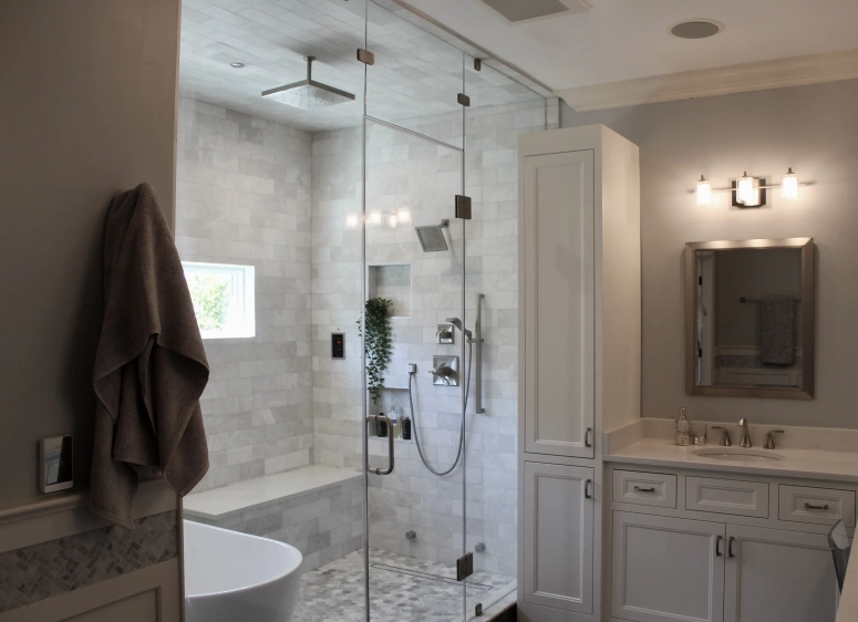 Steam + Rain Shower w/ Custom Tiles - Downers Grove, IL